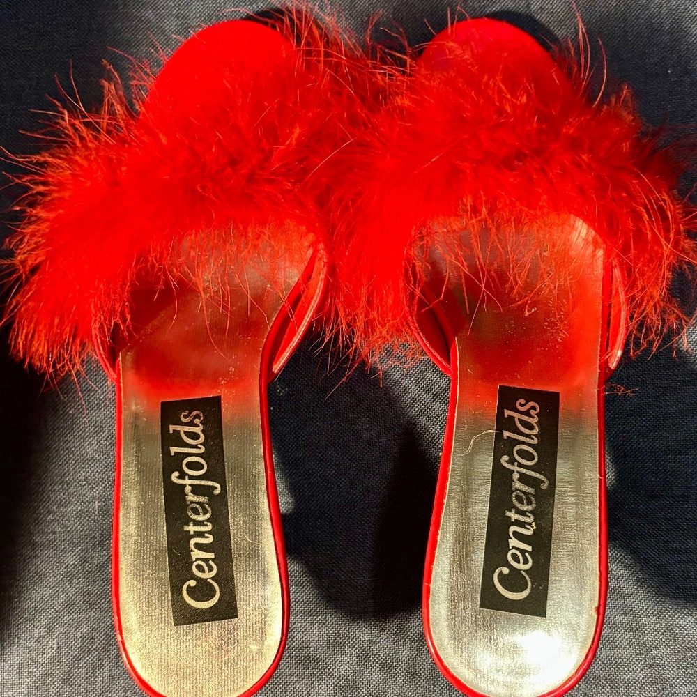 REd Centerfolds heeled sandals